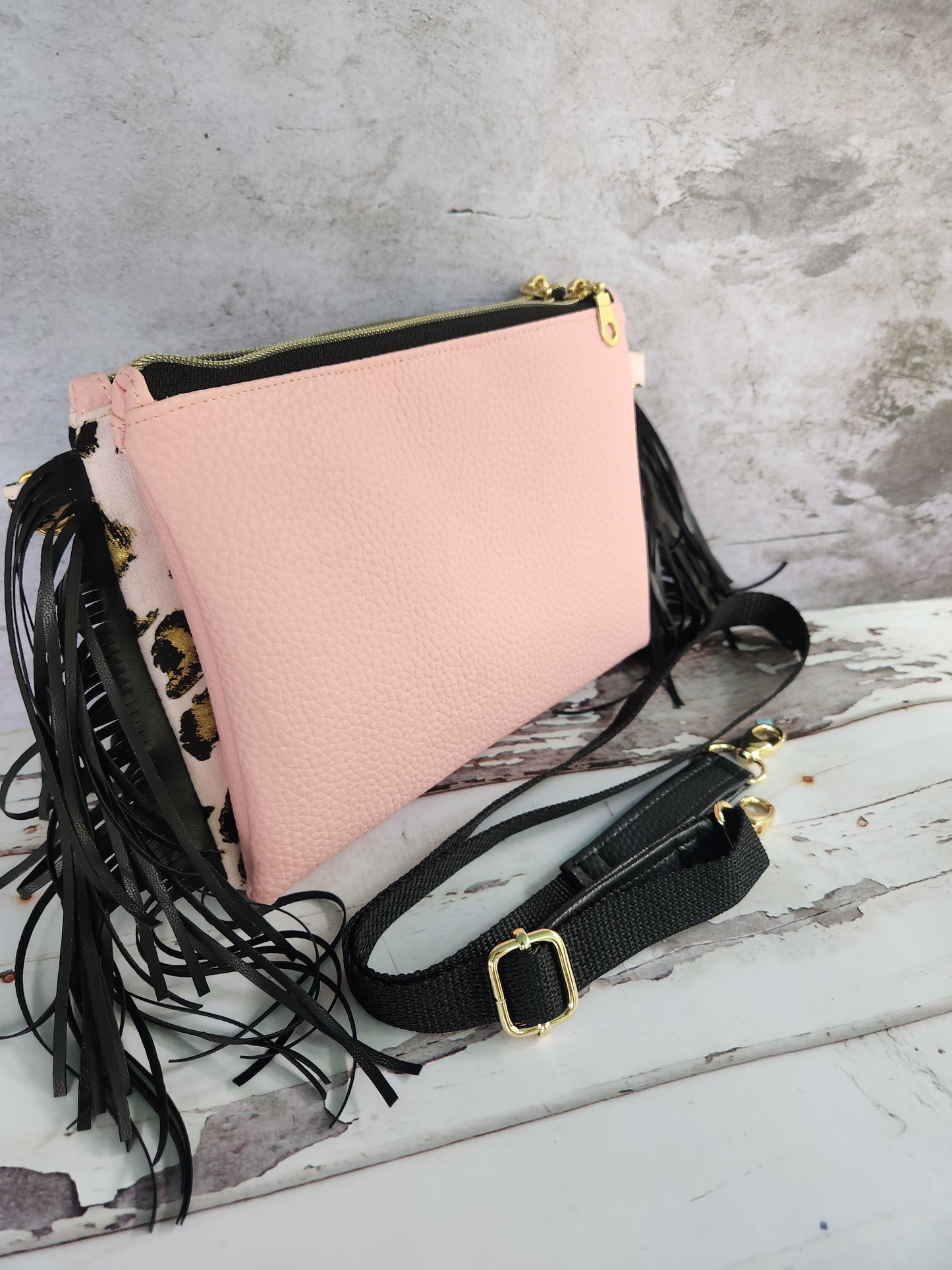 Pink Leopard Duplex Crossbody