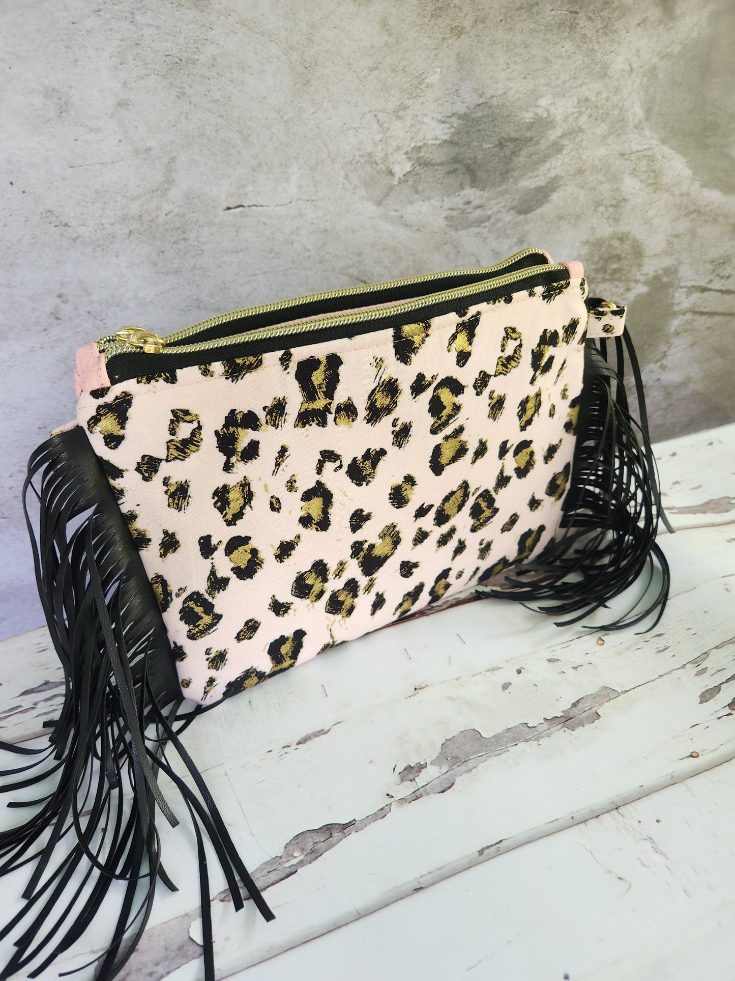 Pink Leopard Duplex Crossbody