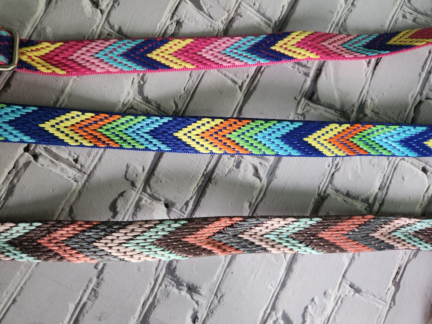 Embroidered Chevron 3/4" wide Strap
