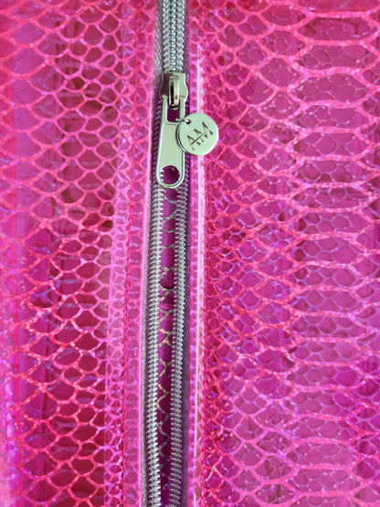 Snakeskin Vinyl/Jelly, water resistant, Cosmetic Bags