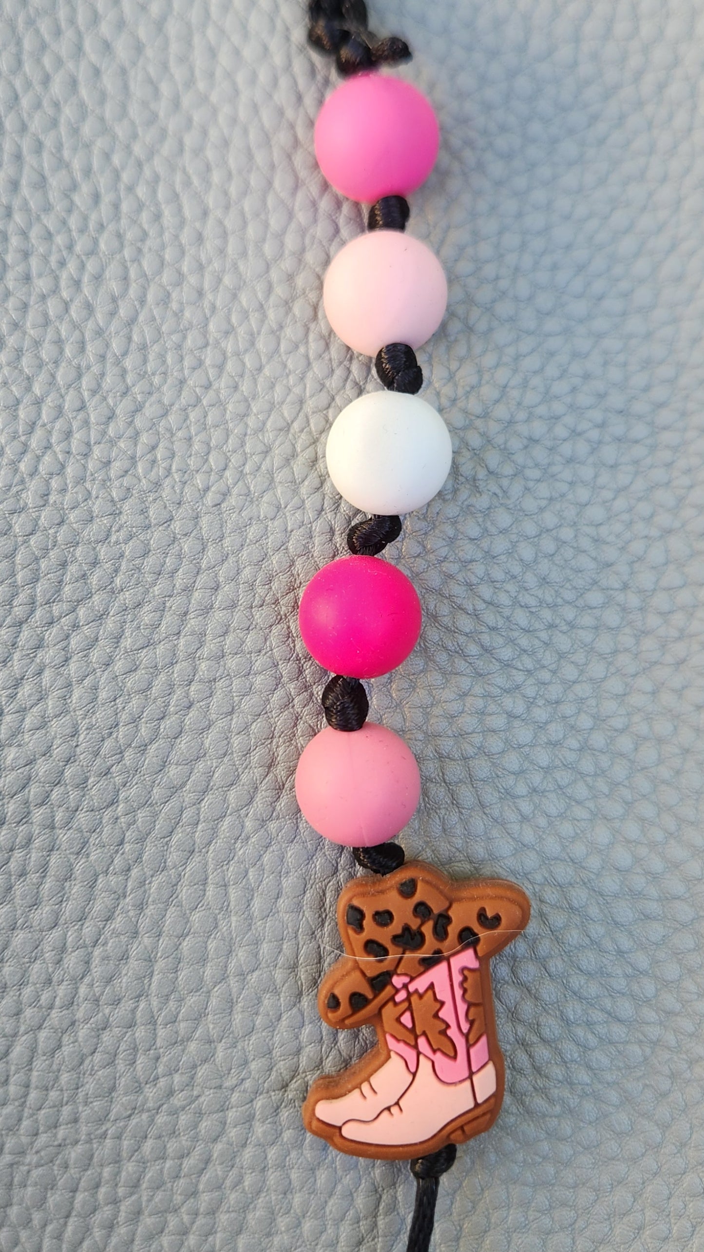 Silicone Beaded Boot Bag Charm/Key Clip