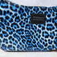 Blue Leopard Patent Leather Iris Shoulder Bag