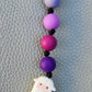 Silicone Beaded Llama Bag Charm/Key Clip