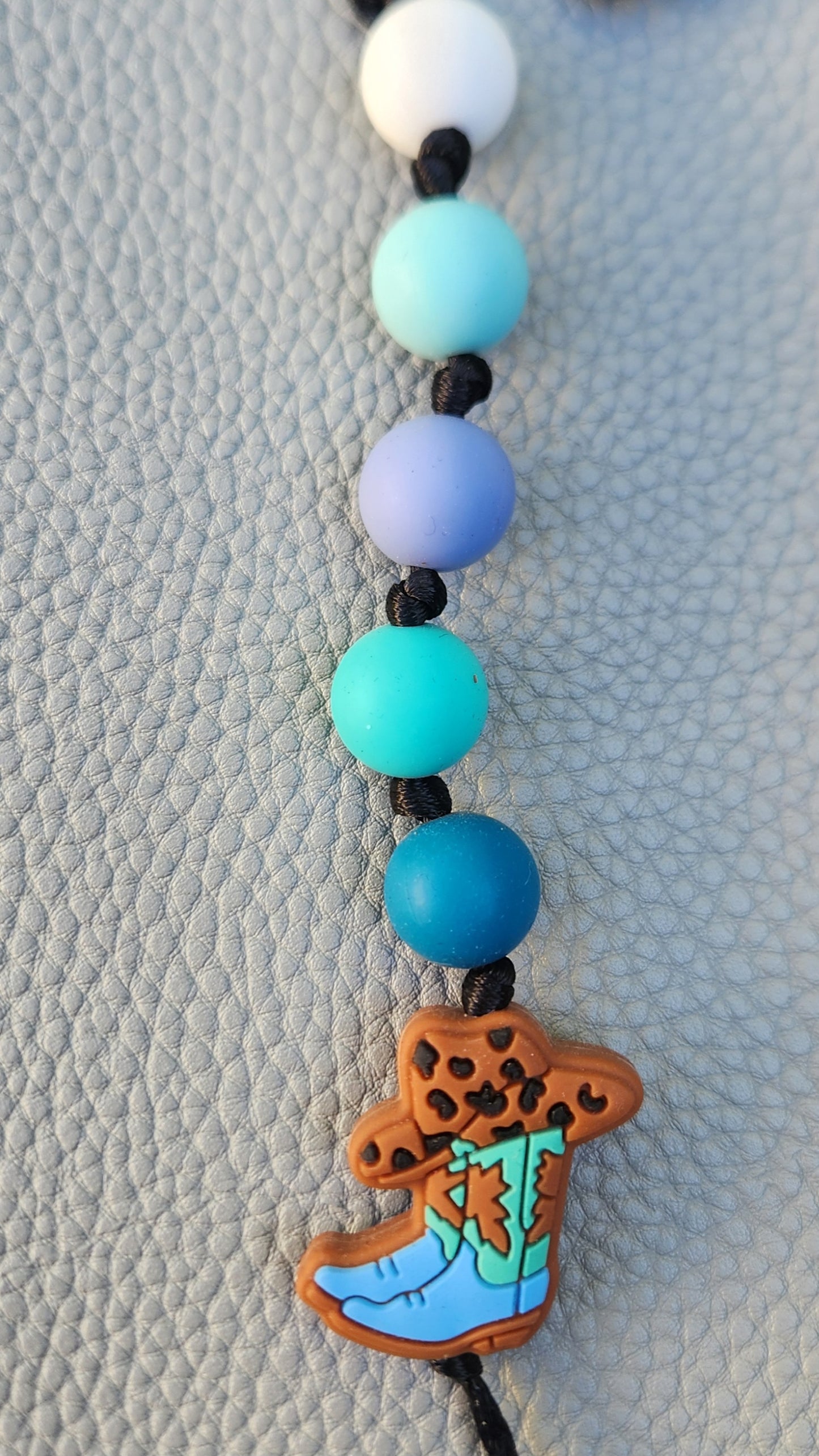 Silicone Beaded Boot Bag Charm/Key Clip
