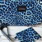 Blue Leopard Patent Leather Iris Shoulder Bag