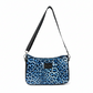 Blue Leopard Patent Leather Iris Shoulder Bag