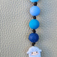 Silicone Beaded Llama Bag Charm/Key Clip