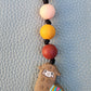Silicone Beaded Llama Bag Charm/Key Clip