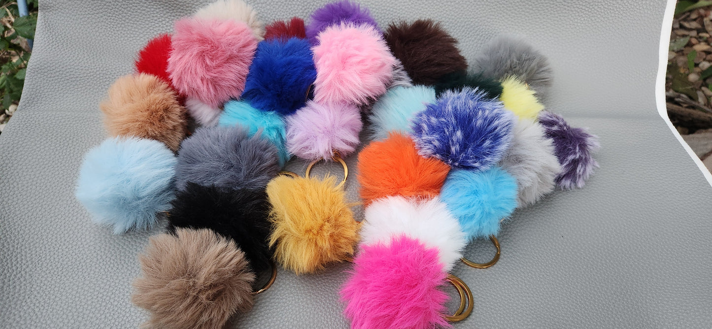 2 inch super soft POMPOM Key chains - Multicolored