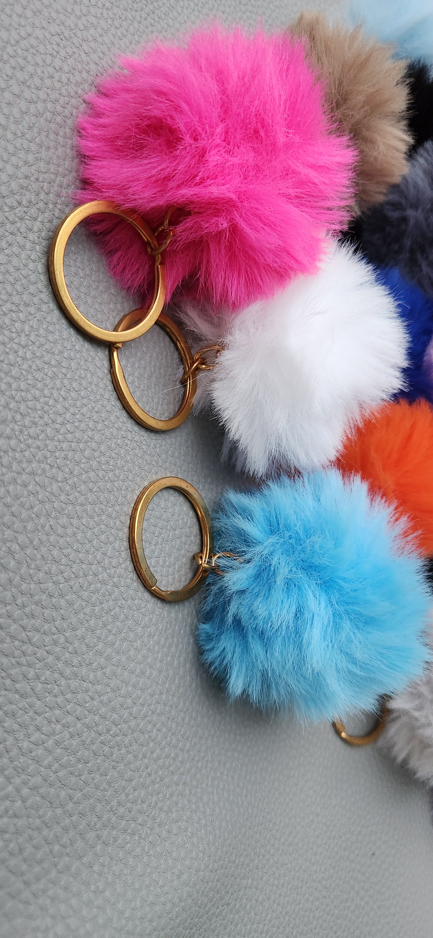2 inch super soft POMPOM Key chains - Multicolored