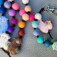 Silicone Beaded Llama Bag Charm/Key Clip