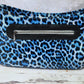 Blue Leopard Patent Leather Iris Shoulder Bag