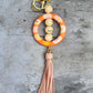 XL Silicone and Fringe Purse Clip/Key Chain