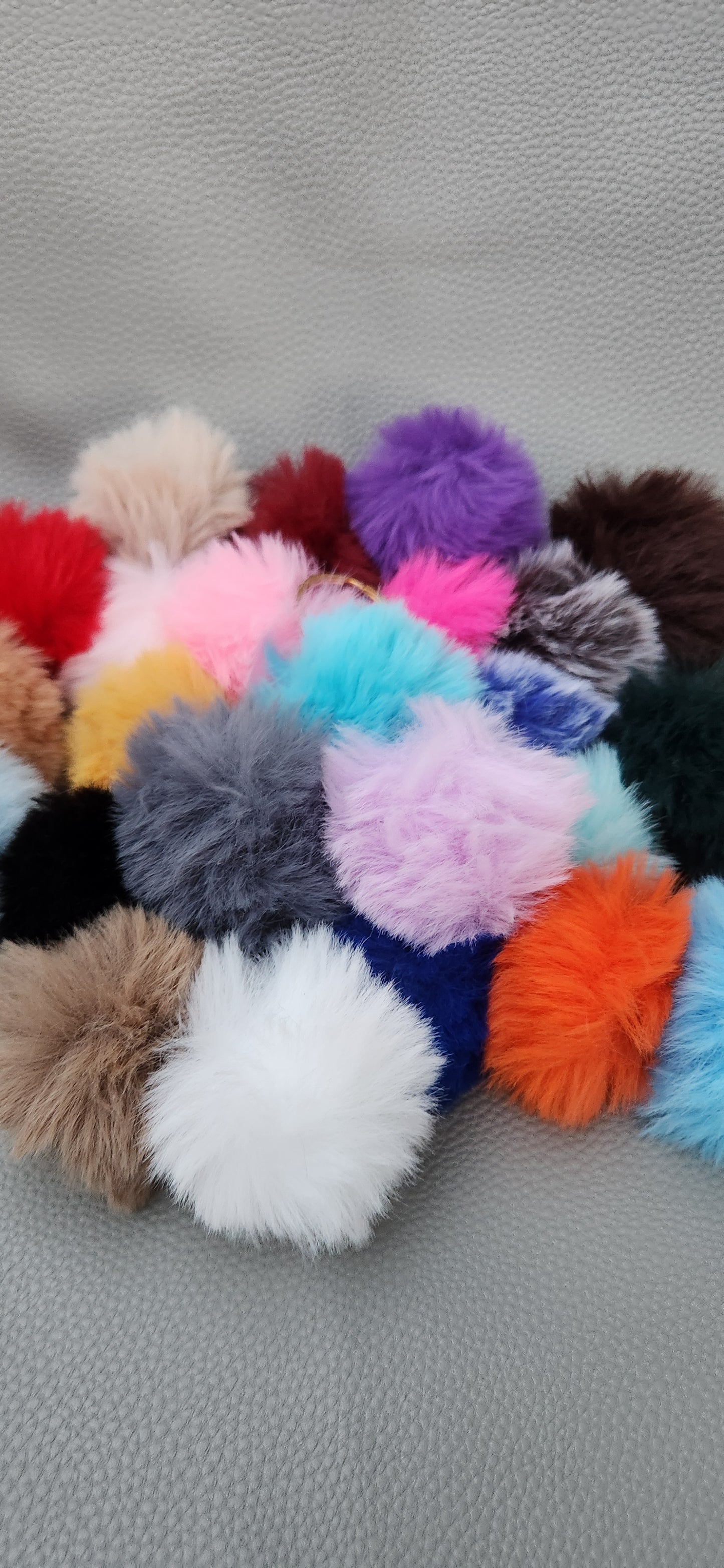 2 inch super soft POMPOM Key chains - Multicolored