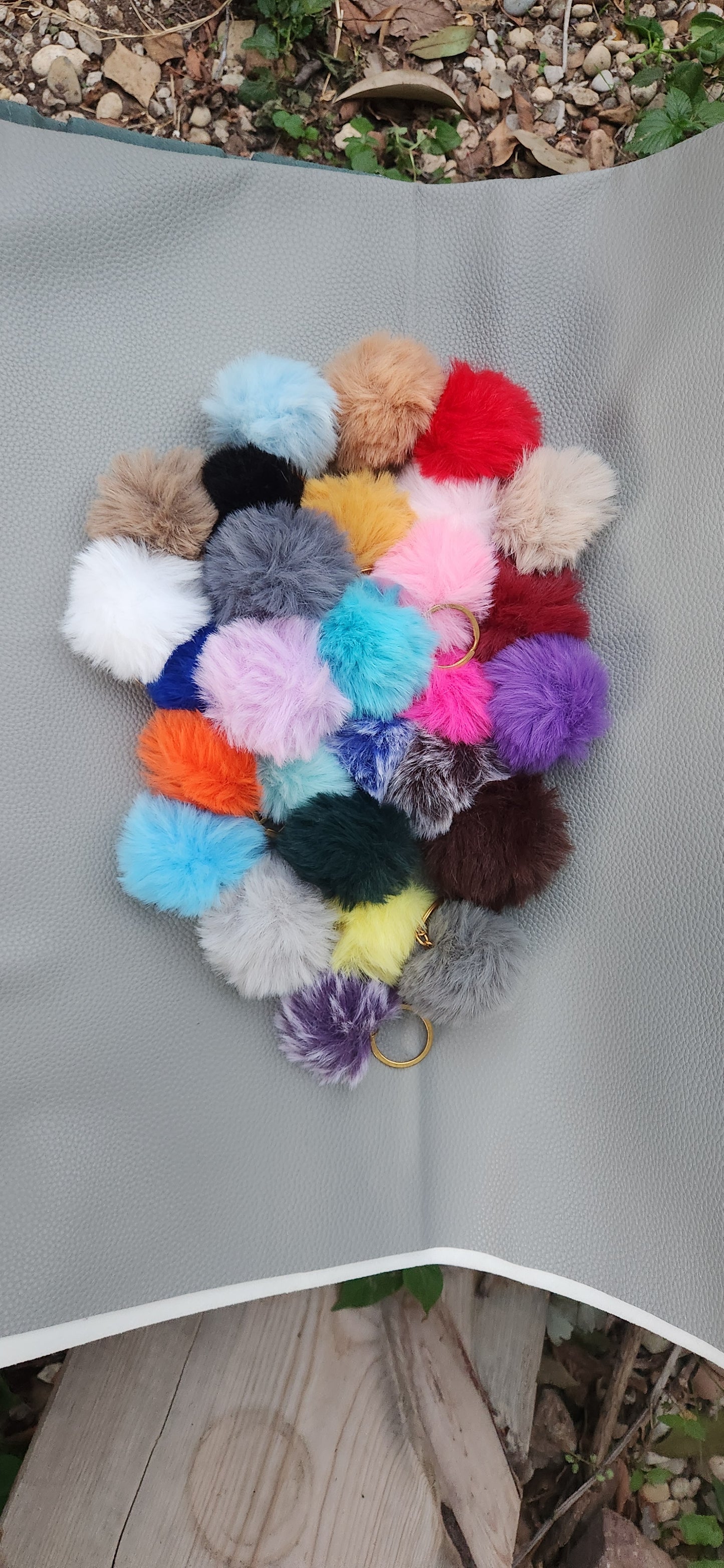 2 inch super soft POMPOM Key chains - Multicolored