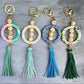 XL Silicone and Fringe Purse Clip/Key Chain